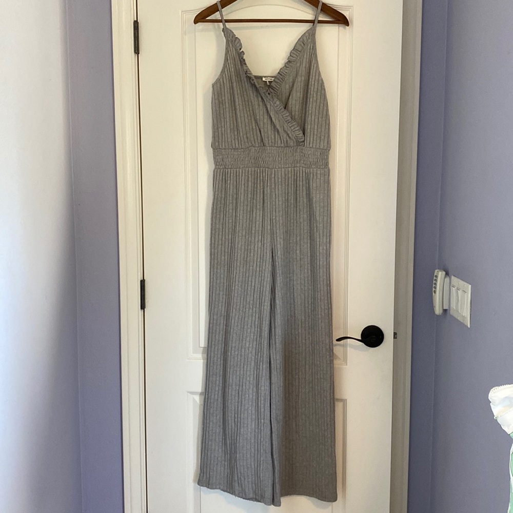 Ribbed Grey Comfy Jumpsuit